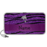 Personalized name dolphin purple zebra stripes notebook speaker