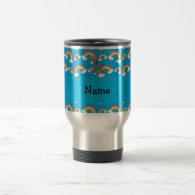 Personalized name donkey blue rainbows coffee mug