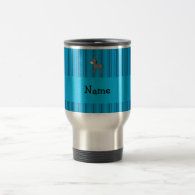 Personalized name donkey blue stripes coffee mug