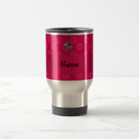 Personalized name donkey pink flowers coffee mugs