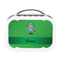 Personalized name football player green lunchbox