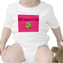 Personalized name frog pink chevrons rompers