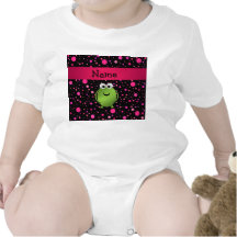 Personalized name frog pink polka dots tee shirts