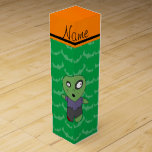 Personalized name green bats zombie wine bottle boxes