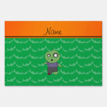 Personalized name green bats zombie yard sign