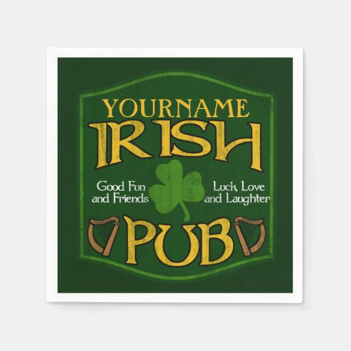 Personalized Name Irish Pub Paper Napkins Zazzle