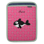 Personalized name killer whale pink diamonds iPad sleeves