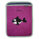 Personalized name killer whale pink glitter iPad sleeve