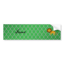 Personalized name lion green dragon scales bumper sticker