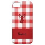 Personalized name lobster red picnic checkers iPhone 5 cases