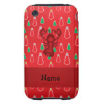 Personalized name lobster red snowmen tough iPhone 3 cover