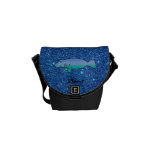 Personalized name manatee blue glitter courier bags