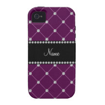 Personalized name Maroon diamonds Case-Mate iPhone 4 Case