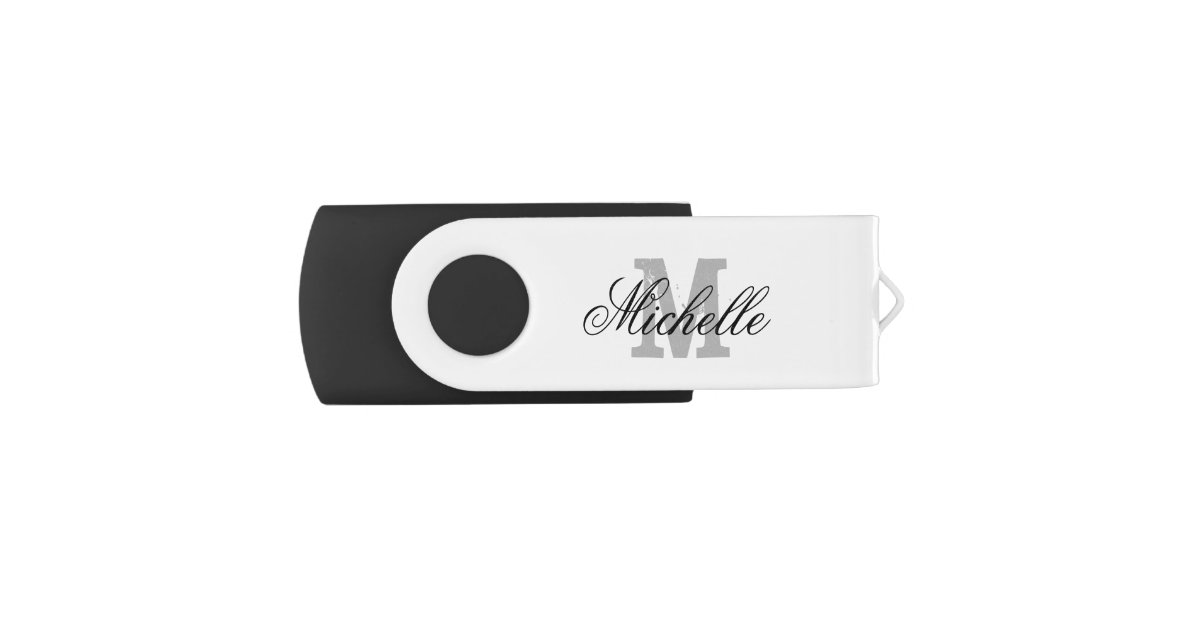 Personalized name monogram USB flash drive Zazzle