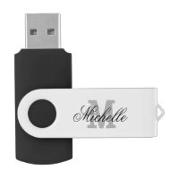 Personalized name monogram USB flash drive Swivel USB 2.0 Flash Drive