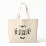 Personalized Name, music notes bag