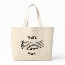 Personalized Name, music notes on scale, bag