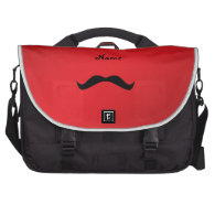 Personalized name mustache computer bag