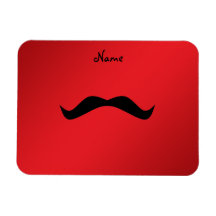 Personalized name mustache vinyl magnets