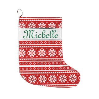 Personalized name nordic Christmas stocking