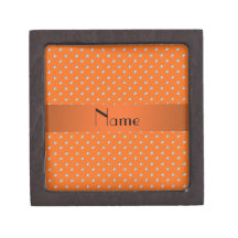 Personalized name orange diamonds premium keepsake box
