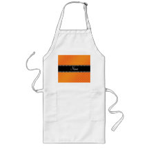 Personalized name orange polka dots apron