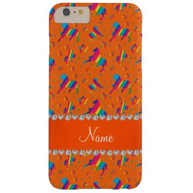 Personalized name orange rainbow horses stars barely there iPhone 6 plus case