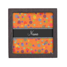 Personalized name orange rainbow polka dots premium gift boxes