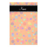 Personalized name orange rainbow polka dots personalized stationery