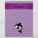 Personalized name orca whale purple chevrons full color flyer