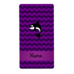 Personalized name orca whale purple chevrons custom shipping labels