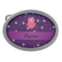 Personalized name owl snowflakes stars belt buckles