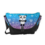 Personalized name panda rainbow hearts courier bags