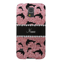 Personalized name pastel pink glitter dolphins galaxy nexus cover  at Zazzle