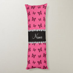 Personalized name pink butterfly pattern body pillow