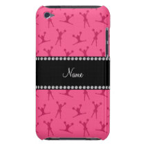 Personalized name pink cheerleader pattern barely there iPod  covers at Zazzle
