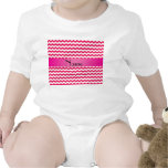 Personalized name pink chevrons baby creeper