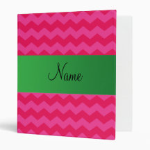 Personalized name pink chevrons binders