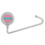 Personalized name pink chevrons turquoise stripe purse hanger