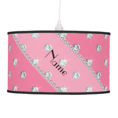 Personalized name pink diamonds ceiling lamp