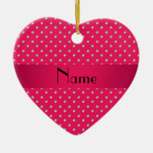 Personalized name pink diamonds christmas ornament