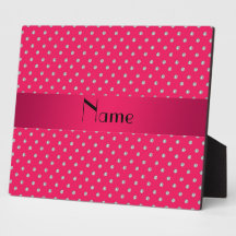 Personalized name pink diamonds display plaque