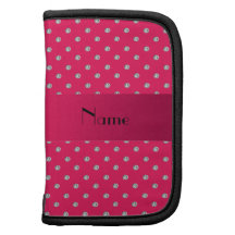 Personalized name pink diamonds folio planner