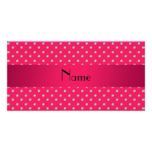 Personalized name pink diamonds picture card