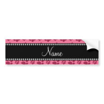 Personalized name pink dog paw prints bumper stickers