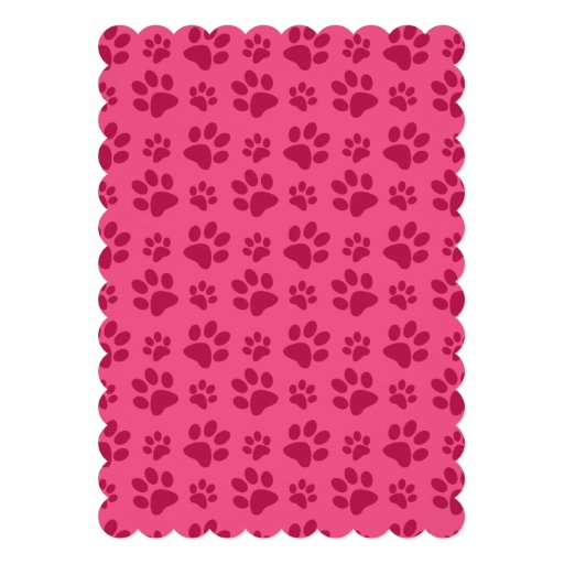 Personalized name pink dog paw prints personalized announcements
