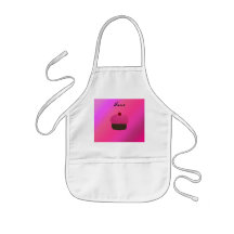 Personalized name pink glitter cupcake apron