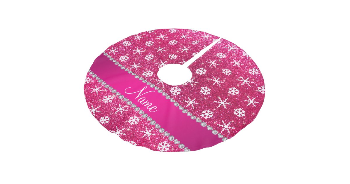 personalized name pink glitter white snowflakes brushed personalized name pink glitter white snowflakes brushed