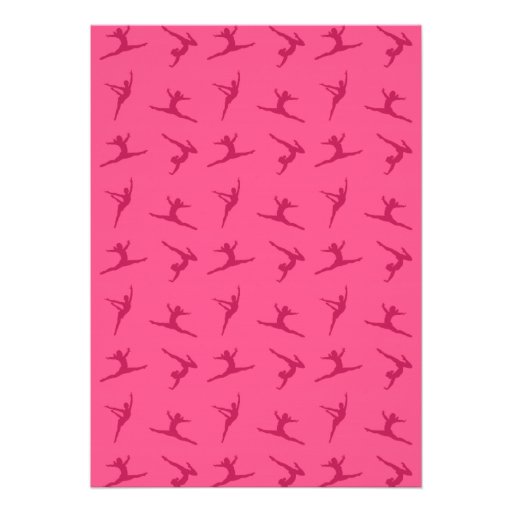 Personalized name pink gymnastics pattern personalized announcement