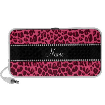 Personalized name pink leopard pattern mp3 speaker